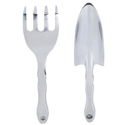 

Greensen 2Pcs Gardening Yard Hand Plastic Garden Trowel Shovel Spade Rake Sliver Handle Tool Set