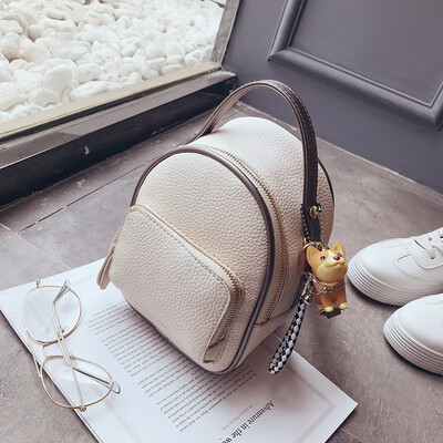 

Fashion Small Backpack Women PU Leather White Mini Backpacks for Girls Cute Top Handle Female Back Pack with Zipper Shoulder Bag