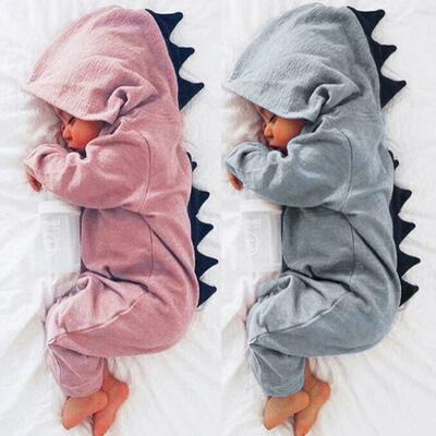 

Newborn Baby Boy Girl Dinosaur Costume Hoodies Romper Long Sleeve Bodysuit Playsuit Clothes