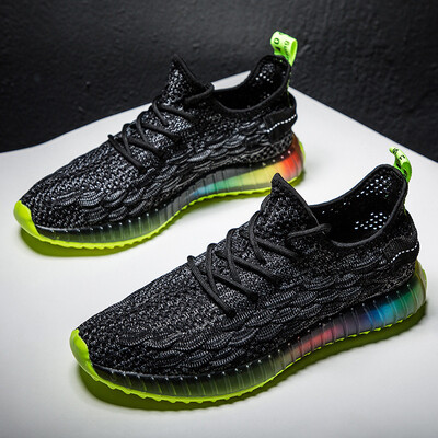 

Fashion tide models colorful bottom fish scales mens shoes fashion flying woven sports youth breathable mens shoes