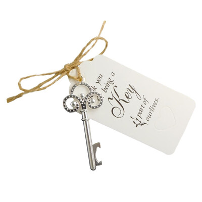 

New Hot 30PCS Key Shaped Beer Bottle Opener With Tag Cards For Wedding Party Birthday Baby Shower Favor Guests Gift Souvenirs