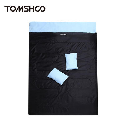 

TOMSHOO 86"x60" Double Thermal Sleeping Bag 2 Person Outdoor Camping Hiking Sleeping Bag with 2 Pillows