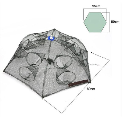 

Umbrella style Portable Foldable Fishing Trap Cast Net Shrimp Cage with 12 Holes