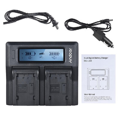 

Andoer NP-FZ100 Dual Channel LCD Camera Battery Charger for Sony A7III A9 A7RIII A7SIII with DC Car Charger