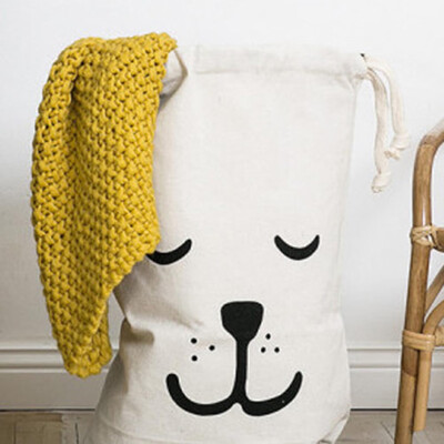 

Large Baby Toys Storage Canvas Printed Bags Laundry Drawstring Bag Hanging UK