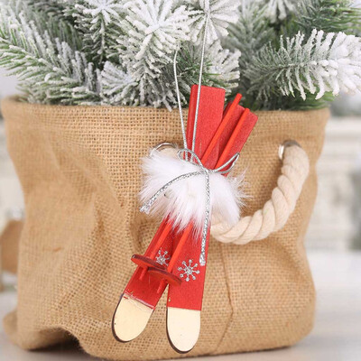 

〖Follure〗Tree Wooden DIY Christmas Xmas Gifts Sleigh Ornaments Pendants Hanging Tree Gift