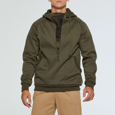 

Toponeto Men Autum Winter Long Sleeve Hooded Sweatshirt Patchwork Outwear Tops Blouse