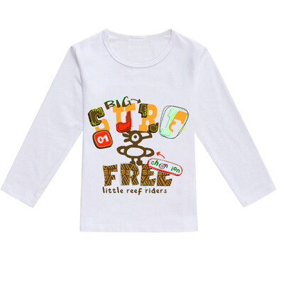 

Toddler Baby Kids Boys Girls Spring Cartoon Print Tops T-shirt Casual Clothes