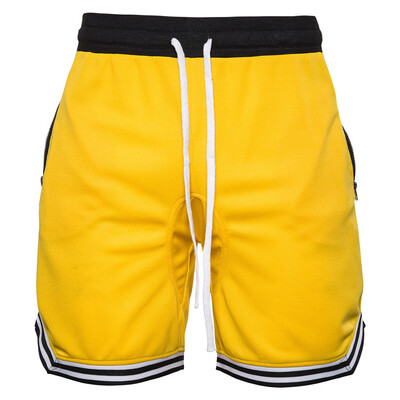 

Gobestart Fashionable Mens Elastic Rope Stretch Mesh Pocket Casual Plain Sports Shorts
