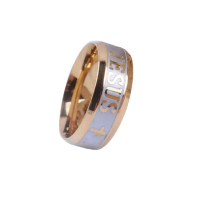 

Hot Selling Christian Jesus Titanium Steel Ring Men Women Punk Vintage JESUS Ring Jewelry Gifts