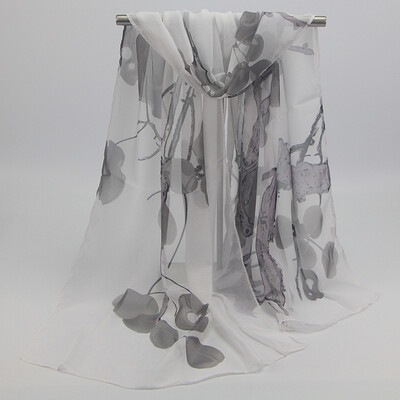 

New high quality fashion ink painting ladies printed chiffon silk scarf wholesale SW140
