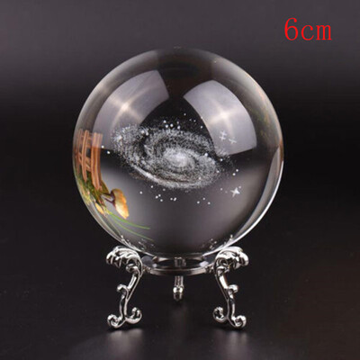 

Gobestart 3D Solar System crystal ball Engraved Solar System Miniature Planets Model