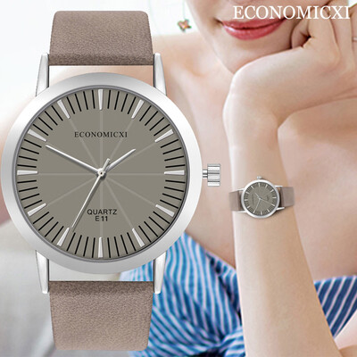 

RM ECONOMICXI Sleek Minimalist Dial Round Belt Womens Watch Jewelry Gift E11-U