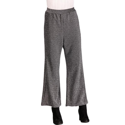 

Fashion Women Wide Leg Pants High Elastic Waist Solid Color Loose Elegant Trousers Grey