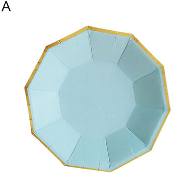 

Fashion Paper Dinner Plates Tray Cups Straws Wedding Party Disposable Tableware