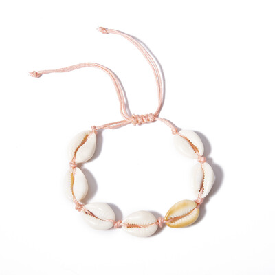 

bohemia Handmade adjustable rope chain Natural shell Bracelet Shells foot Bracelets Beaded bracelets cheville for women beach