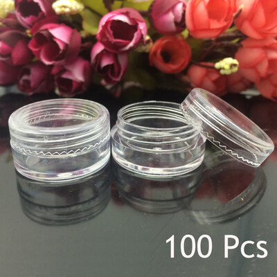 

〖Follure〗100X Clear Plastic Sample Container Mini Bottle Pot Jars Cosmetic Tools 3ml