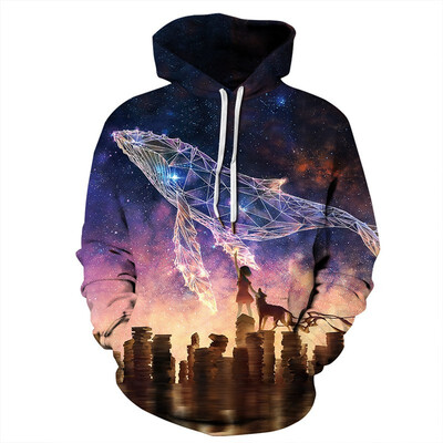 

2018 NWT Winter Autumn Fashion Men Sports Coat Pullover Hoodies Galaxy 3D Print Christmas Plus size Hooded