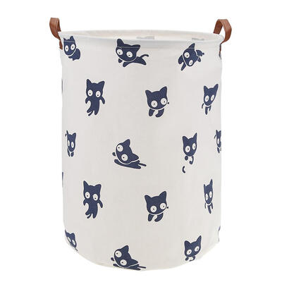 

Folding Cats Print Canvas Laundry Basket Clothes Kids Toys Bucket Organizer