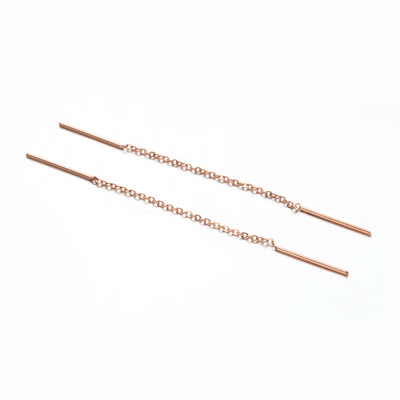 

304 Stainless Steel Ear Studs Thread Earrings Rose Gold 65mm Pin 08mm