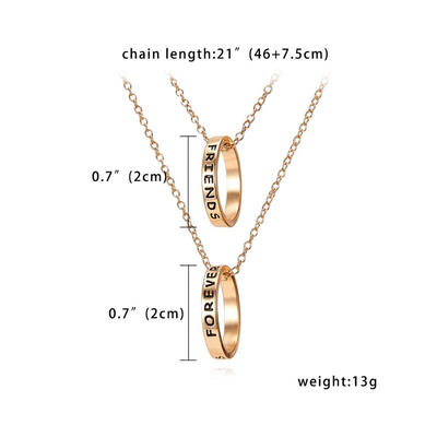 

2PCSet Mothers Day Valentines Day Necklaces&Pendants Hollow Letter Stitching Best Friends Necklace Ladies Birthday Gift