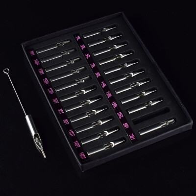 

〖Follure〗22 Pcs Stainless Steel Tattoo Nozzle Tips for Machine Gun Needles Tube Kit Box