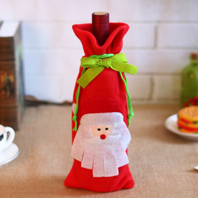 

Christmas Gift Bags Santa Reindeer Christmas Tree Wine Bottle Covers for Dress up Wine Bottle Party Decorations