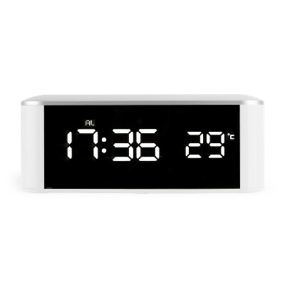 

Home LED Electronic Clock Mirror Clock Home Thermometer Alarm with USB Cable