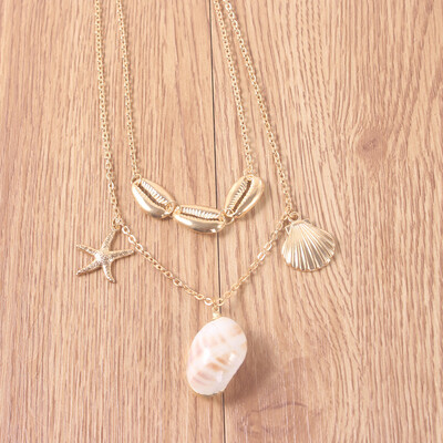 

New Fashion Gold Color Shell Pendant Necklace for Women Chain Choker Necklace Statement Collar Bohemia Collier 2019