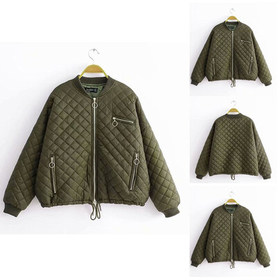 

Toponeto Women Winter Warm Thick Coat Pure Color Zipper Easy Retro Cardigan Jacket