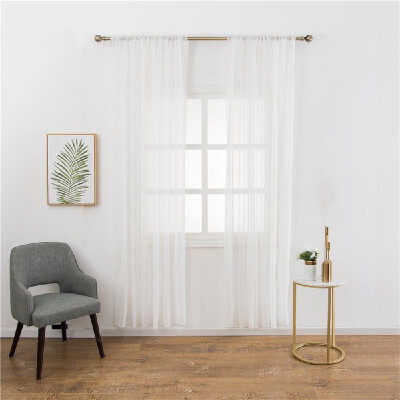

Pure Color Ramie Cotton Yarn Simple Decorative Window Curtain Bedroom Living Room Balcony Kitchen Hotel Decoration
