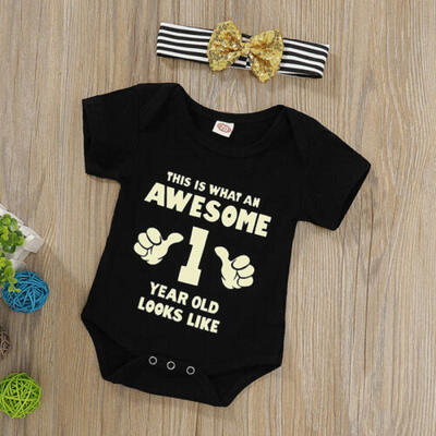 

Newborn Baby Boys Girl Short Sleeve Cotton Romper Jumpsuit Outfit Clothes 0-18M