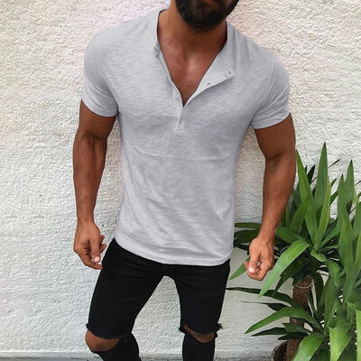 

Mens Gym Muscle Top Short Sleeve Casual Tee Slim Fit T-Shirt Sport Clothes
