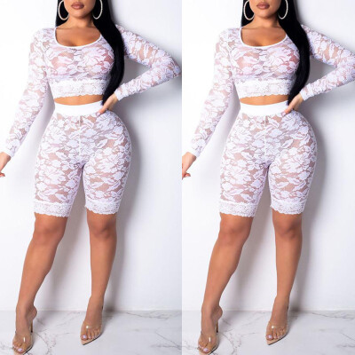 

Women Crop Top Short Pants Bodycon Evening Party 2 Piece Set Jumpsuit Romper