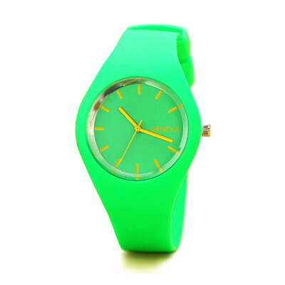 

The spread of the explosion watch Korean version of the stylish quartz round intraday silicone watch