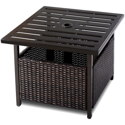 

Outdoor Patio Rattan Wicker Steel Side Deck Table