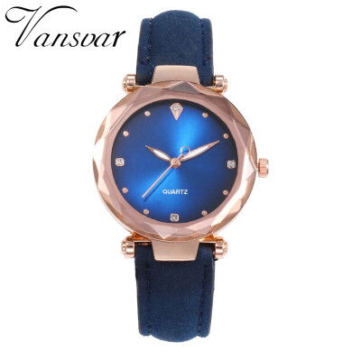 

Vansvar Vintage Leather Women Watches Luxury Top Brand Floral Pattern Casual Quartz Watch Women Clock Relogio Feminino Hot 533