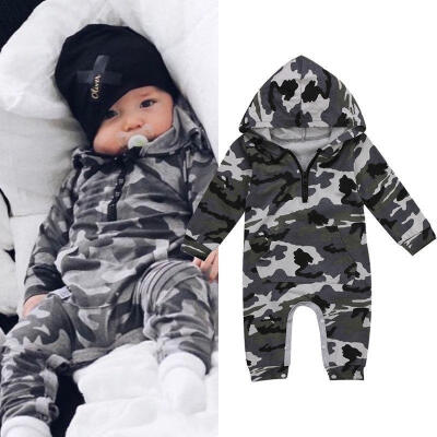 

Newborn Baby Boy Girls Striped Cotton Hooded Bodysuit Romper Jumpsuit Kids Outfit Clothes