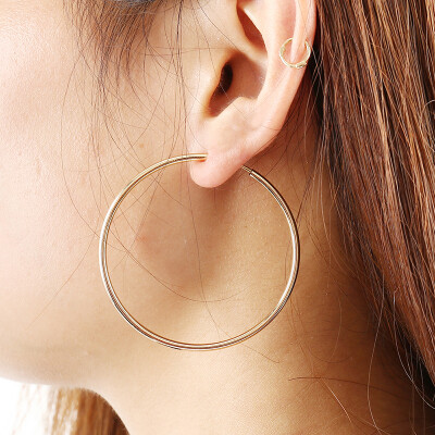 

2 PcsSet Clip-On Earrings SmallMediumLarge Non-Pierced Hoop Style Spring Clip-On Earrings 405060mm