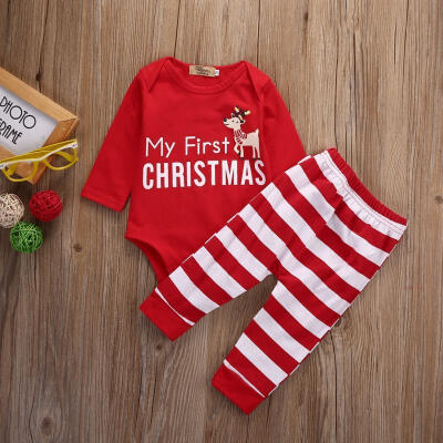 

Xmas Newborn Baby Boys Girls Romper Jumpsuit BodysuitPants Clothes Outfits Set