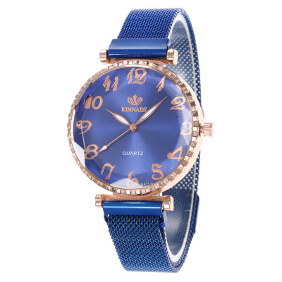 

Digital magnet stone strap ladies quartz watch wholesale student popular watch