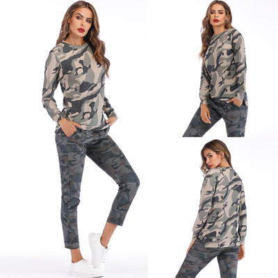 

Toponeto Fashion Womens Leisure Long Sleeve Shirt Top Blouse Pants Two-Piece Outfit