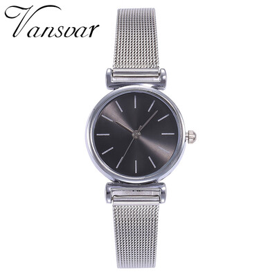 

Minimalism Women Watches Silver Scale Dial Ladies Casual Quartz Wristwatch Business Mesh Strap Clock Gift Dress Montre Femme