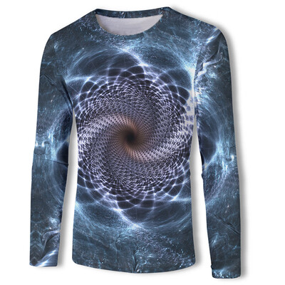 

Mens Sweatshirt Pullover Tops 3D Print Round Neck T-shirt Long Sleeve Casual