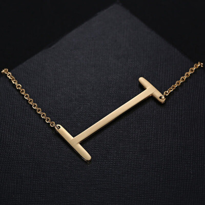 

Gold Color 26 Letter Alphabet Pendant Necklace Free combination Initial Charm Women Jewelry