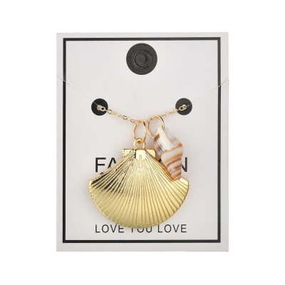 

Trendy Summer Sea Beach Jewelry Boho Sea Necklace Starfish Conch Shell Necklace Pendant For Women Collier Femme Shell Cowrie