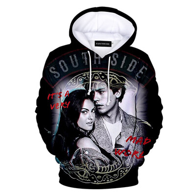 

Herqw61 Womens 3D Riverdale Southside Serpents Jughead Print Hoodie Long Sleeve Pullover Sweatshirt