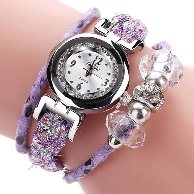 

Korean version of the girls watch handmade woven twist bracelet watch retro casual with rhinestone fashion ladies watch