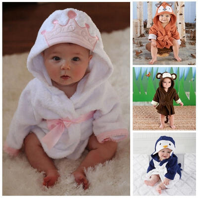 

Boy Girl Animal Baby Bathrobe Baby Hooded Bath Towel Infant Bathing Honey Baby