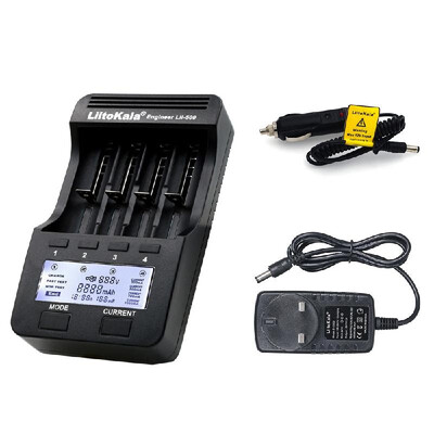 

LiitoKala Lii-500 4 Slots Intelligent Battery Charger Kit with Car Charger AU Adapter for 37V Li-ion 12V Ni-MH Cylindrical 1865